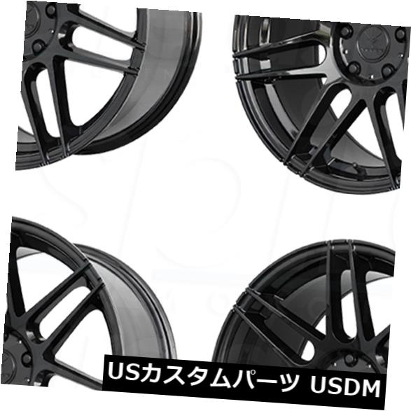 海外輸入ホイール 18x8.5 / 18x9.5グロスブラックホイールVerde V21 Reflex 5x120 30/36（4個セット） 18x8.5/18x9.5 Gloss Black Wheels Verde V21 Reflex 5x120 30/36 (Set of 4) 【並行輸入品】