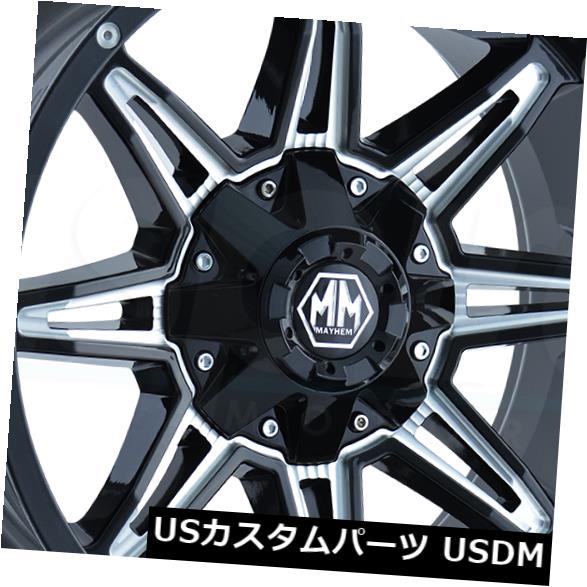 海外輸入ホイール 18x9 Black Milled Wheels Mayhem Rampage 5x114.3 / 5x5 18（4個セット） 18x9 Black Milled Wheels Mayhem Rampage 5x114.3/5x5 18 (Set of 4) 【並行輸入品】