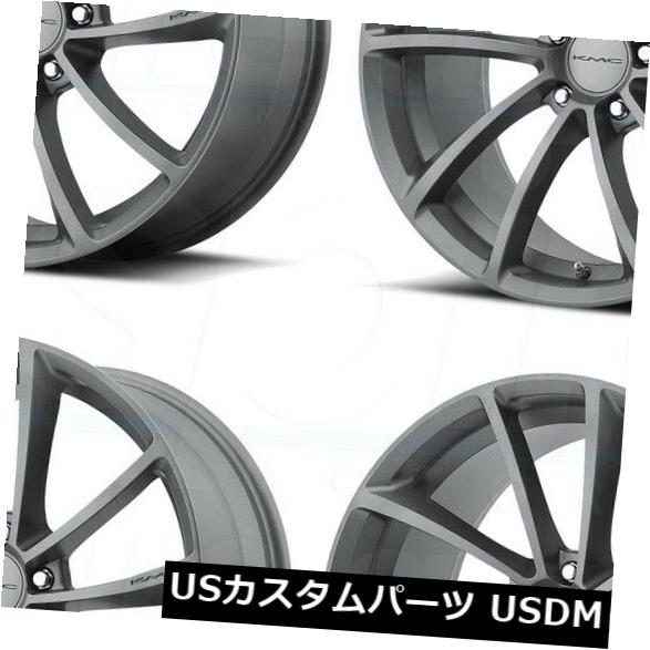 海外輸入ホイール 18x8ガンメタルホイールKMC KM691スピン5x114.3 / 5x4.5 40（4個セット） 18x8 Gun Metal Wheels KMC KM691 Spin 5x114.3/5x4.5 40 (Set of 4) 【並行輸入品】
