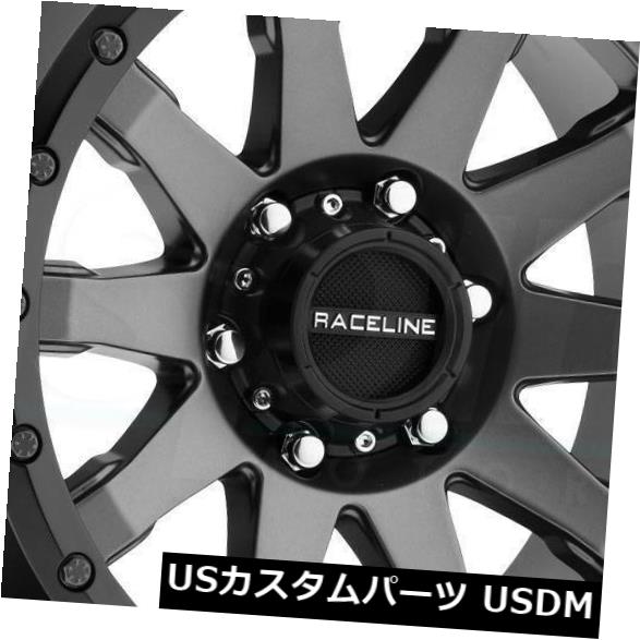 海外輸入ホイール 17x8.5ガンメタルホイールRaceline 934Gクラッチ8x6.5 / 8x165.1 0（4個セット） 17x8.5 Gun Metal Wheels Raceline 934G Clutch 8x6.5/8x165.1 0 (Set of 4) 【並行輸入品】