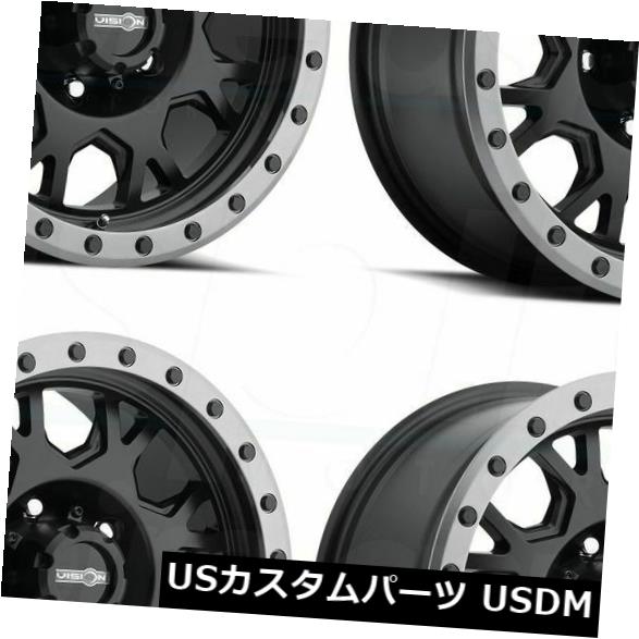 海外輸入ホイール 20x9ブラックアンスラサイトリップホイールビジョンGV8インベーダー6x5.5 / 6x139.7 10（4個セット） 20x9 Black Anthracite Lip Wheels Vision GV8 Invader 6x5.5/6x139.7 10 (Set of 4) 【並行輸入品】