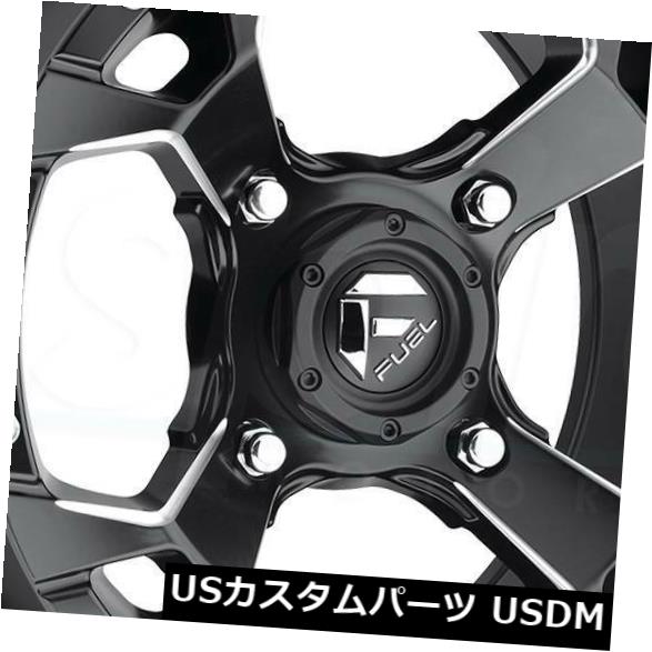 海外輸入ホイール 15x7ブラックミルドホイールフューエルアサルトATV UTV D546 4x136 13（4個セット） 15x7 Black Milled Wheels Fuel Assault ATV UTV D546 4x136 13 (Set of 4) 【並行輸入品】