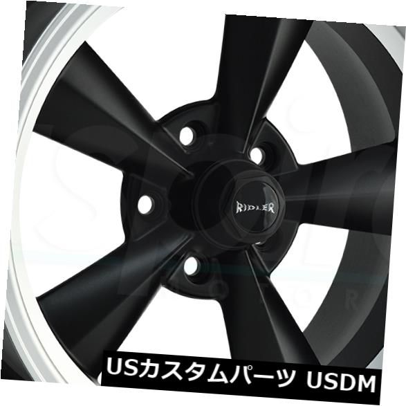 海外輸入ホイール 17x8マットブラックマシニングドリップホイールリドラー675 5x114.3 0（4個セット） 17x8 Matte Black Machined Lip Wheels Ridler 675 5x114.3 0 (Set of 4) 【並行輸入品】