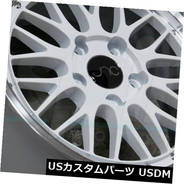 海外輸入ホイール 17x8.5ホワイトマシンリップホイールJNC 005 JNC005 4x100 / 4x114.3 30（4個セット） 17x8.5 White Machine Lip Wheels JNC 005 JNC005 4x100/4x114.3 30 (Set of 4) 【並行輸入品】