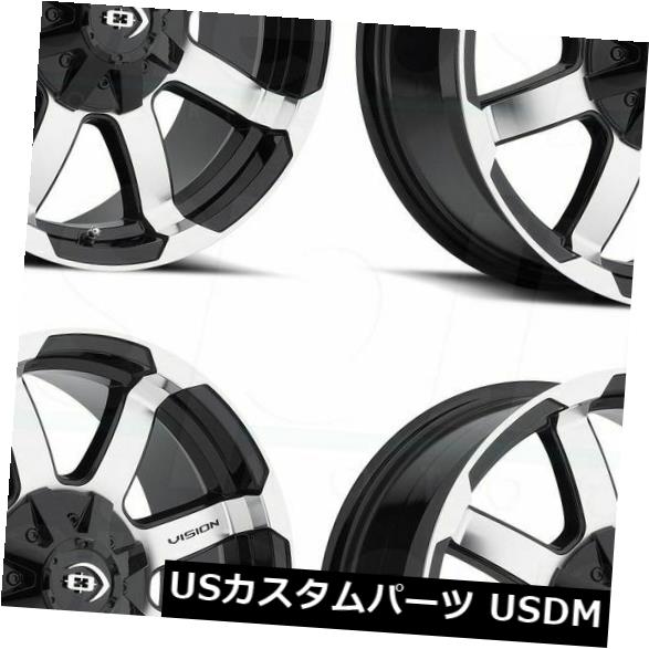 海外輸入ホイール 17x8.5 Black Machined Wheels Vision 413 Valor 5x5.5 / 5x139.7 18（4個セット） 17x8.5 Black Machined Wheels Vision 413 Valor 5x5.5/5x139.7 18 (Set of 4) 【並行輸入品】｜カスタムパーツ WORLD倉庫