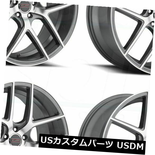 海外輸入ホイール 22x10.5グラファイト加工ホイールMilanni 9052 Tycoon 5x120 20（4個セット） 22x10.5 Graphite Machined Wheels Milanni 9052 Tycoon 5x120 20 (Set of 4) 【並行輸入品】｜カスタムパーツ WORLD倉庫