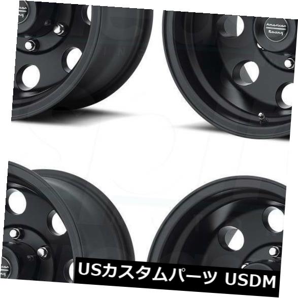 海外輸入ホイール 15x10サテンブラックホイールアメリカンレーシングAR172バハ5x5 / 5x127 -43（4個セット） 15x10 Satin Black Wheels American Racing AR172 Baja 5x5/5x127 -43 (Set of 4) 【並行輸入品】