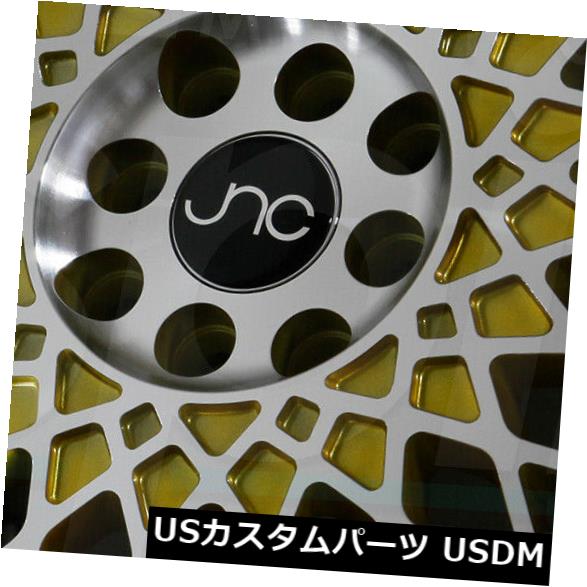 海外輸入ホイール 15x8キャンディゴールドマシンリップホイールJNC 031 JNC031 4x100 / 4x114.3 20（4個セット） 15x8 Candy Gold Machine Lip Wheels JNC 031 JNC031 4x100/4x114.3 20 (Set of 4) 【並行輸入品】
