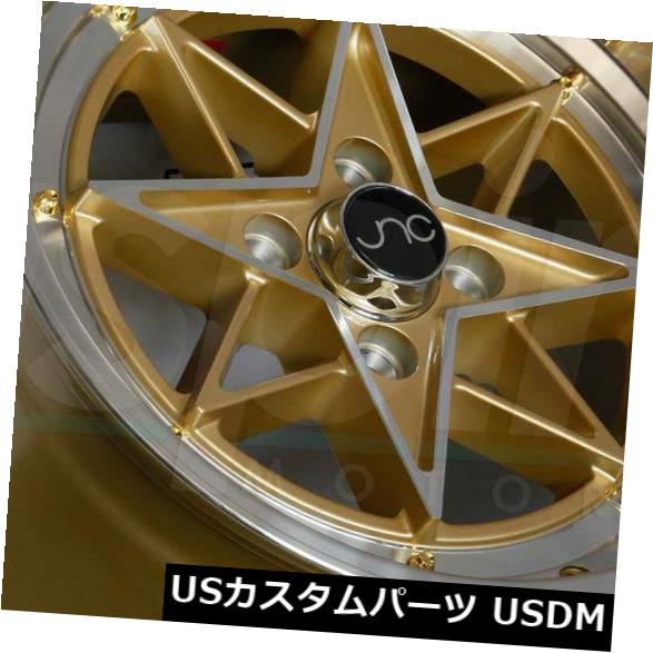 海外輸入ホイール 15x8ゴールドマシンの顔。 ホイールJNC 025 JNC025 4x100 25（4個セット） 15x8 Gold Machine Face. Wheels JNC 025 JNC025 4x100 25 (Set of 4) 【並行輸入品】