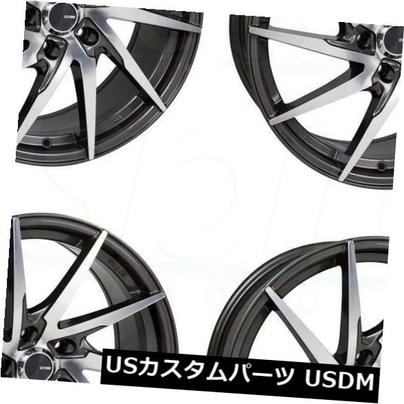 海外輸入ホイール 17x7.5ガンメタル加工ホイールEnkei Pw10 5x100 45（4個セット） 17x7.5 Gunmetal Machined Wheels Enkei Pw10 5x100 45 (Set of 4) 【並行輸入品】
