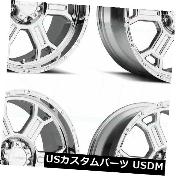 海外輸入ホイール 16x8ファントムクロームホイールVision 372 Raptor 8x6.5 / 8x165.1 -6（4個セット） 16x8 Phantom Chrome Wheels Vision 372 Raptor 8x6.5/8x165.1 -6 (Set of 4) 【並行輸入品】｜カスタムパーツ WORLD倉庫
