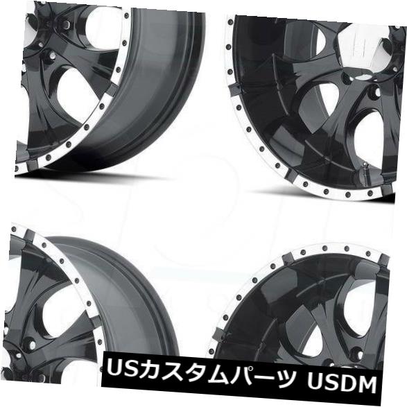 海外輸入ホイール 16x8 8HグロスブラックマシンホイールHelo HE791 Maxx 8x6.5 / 8x165.1 0（4個セット） 16x8 8H Gloss Black Machine Wheels Helo HE791 Maxx 8x6.5/8x165.1 0 (Set of 4) 【並行輸入品】