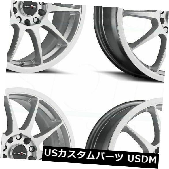 海外輸入ホイール 17x7 Hyper Silver Wheels Vision 425 Bane 5x112 / 5x114.3 48(4個セット) 17x7 Hyper Silver Wheels Vision 425 Bane 5x112/5x114.3 48 (Set of 4) 【並行輸入品】|カスタムパーツ WORLD倉庫