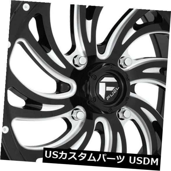 海外輸入ホイール 18x7ブラックミルドホイールフューエルコムプレッサーD641 4x136 13（4個セット） 18x7 Black Milled Wheels Fuel Kompressor D641 4x136 13 (Set of 4) 【並行輸入品】