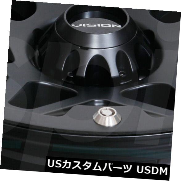 海外輸入ホイール 17x9サテンブラックホイールビジョン416 Se7En 5x5 / 5x127 -12（4個セット） 17x9 Satin Black Wheels Vision 416 Se7En 5x5/5x127 -12 (Set of 4) 【並行輸入品】