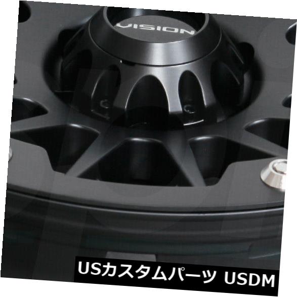 海外輸入ホイール 17x9サテンブラックホイールビジョン417クリープ5x5 / 5x127 -12（4個セット） 17x9 Satin Black Wheels Vision 417 Creep 5x5/5x127 -12 (Set of 4) 【並行輸入品】
