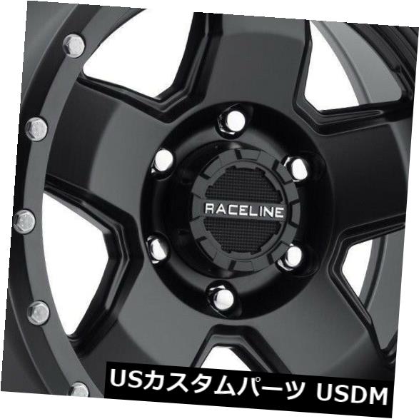 海外輸入ホイール 17x9サテンブラックホイールRaceline 937B Combat 6x5.5 / 6x139.7 0（4個セット） 17x9 Satin Black Wheels Raceline 937B Combat 6x5.5/6x139.7 0 (Set of 4) 【並行輸入品】