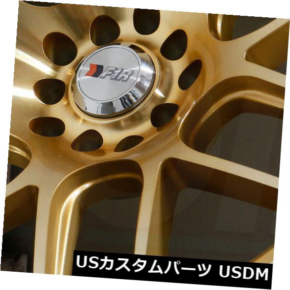 海外輸入ホイール 18x9.5マシンゴールドホイールF1R F18 5x100 / 5x114.3 35(4個セット) 18x9.5 Machine Gold Wheels F1R F18 5x100/5x114.3 35 (Set of 4) 【並行輸入品】|カスタムパーツ WORLD倉庫