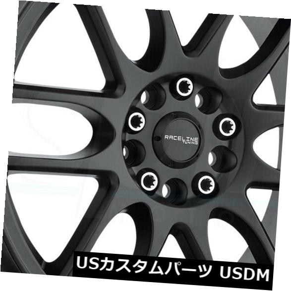 海外輸入ホイール 17x7.5ブラックホイールレースライン141B Mystique 4x100 / 4x108 40（4個セット） 17x7.5 Black Wheels Raceline 141B Mystique 4x100/4x108 40 (Set of 4) 【並行輸入品】