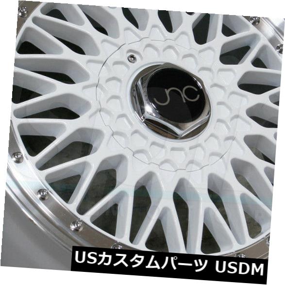 海外輸入ホイール 18x9.5ホワイトマシンリップホイールJNC 004 JNC004 4x100 / 4x114.3 25（4個セット） 18x9.5 White Machine Lip Wheels JNC 004 JNC004 4x100/4x114.3 25 (Set of 4) 【並行輸入品】