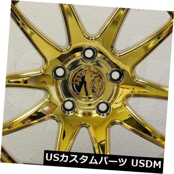 海外輸入ホイール 4-新しい18インチAodhan DS02 DS2ホイール18x9.5 / 18x10.5 5x114.3 22/15ゴールド真空スタッジ 4-New 18\