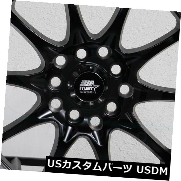 海外輸入ホイール 4-新しい15 "MST MT11ホイール15x8 4x100 / 4x114.3 0ブラックブラックリップリム 4-New 15" MST MT11 Wheels 15x8 4x100/4x114.3 0 Black Black Lip Rims 【並行輸入品】|カスタムパーツ WORLD倉庫