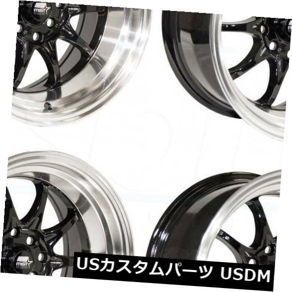 海外輸入ホイール 4-新しい16 "MST MT11ホイール16x8 5x100 / 5x114.3 15グロスブラックリム 4-New 16" MST MT11 Wheels 16x8 5x100/5x114.3 15 Gloss Black Rims 【並行輸入品】|カスタムパーツ WORLD倉庫