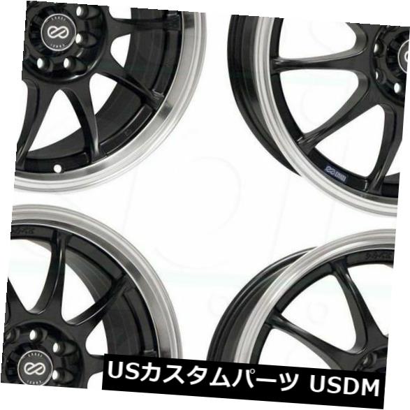 海外輸入ホイール 4-新しい16インチEnkei J10ホイール16x7 4x100 / 114.3 42ブラックペイントリム 4-New 16" Enkei J10 Wheels 16x7 4x100/114.3 42 Black Paint Rims 【並行輸入品】｜カスタムパーツ WORLD倉庫