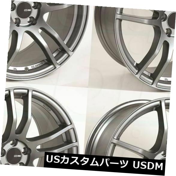 海外輸入ホイール 4-新しい18インチEnkei TX5ホイール18x8 5x114.3 50プラチナグレーリム 4-New 18\