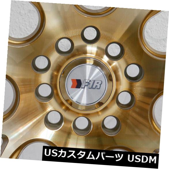 海外輸入ホイール 4-新しい18インチF1R F18ホイール18x9.5 5x100 / 5x114.3 35マシンゴールドリム 4-New 18\