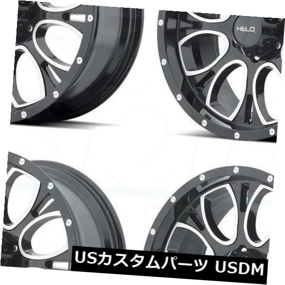 海外輸入ホイール 4-新しい18インチHelo HE879ホイール18x9 6x5.5 / 6x139.7 -12ブラックマシンミルドリム 4-New 18\