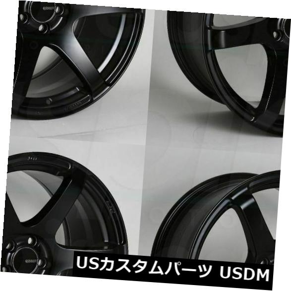 海外輸入ホイール 4-新しい18インチEnkei T6Sホイール18x8.5 5x114.3 25ブラックペイントリム 4-New 18\