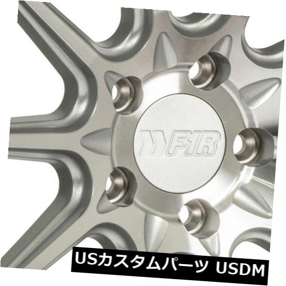 海外輸入ホイール 4-新しい18インチF1R F101ホイール18x9.5 5x112 42マシンシルバーリム 4-New 18\