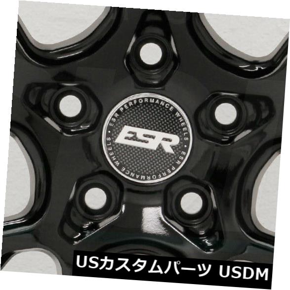 海外輸入ホイール 4-新しい18インチESR CS11ホイール18x8.5 / 18x10.5 5x114.3 30/22グロスブラックスタッガードリム 4-New 18\
