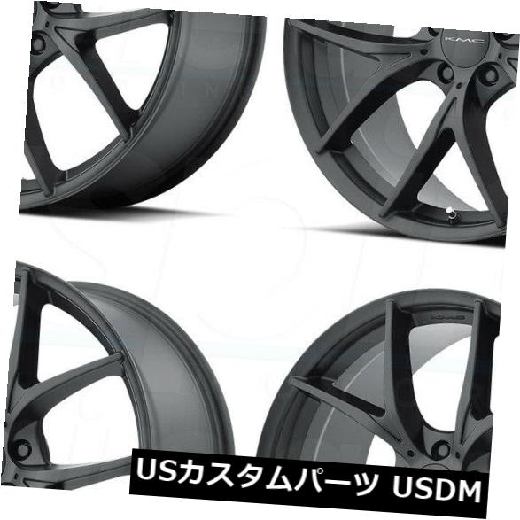 海外輸入ホイール 4-新しい18インチKMC KM694ウィッシュボーンホイール18x8 5x120 35サテンブラックリム 4-New 18\