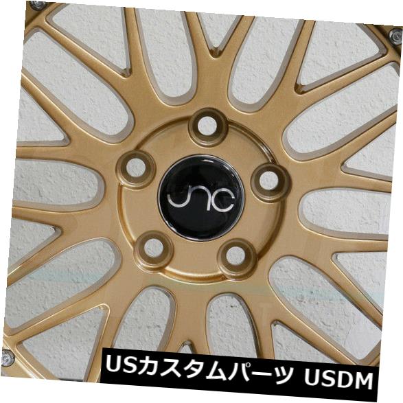海外輸入ホイール 4-新しい18インチJNC 005 JNC005ホイール18x9 5x112 34ゴールドマシンリップリム 4-New 18\