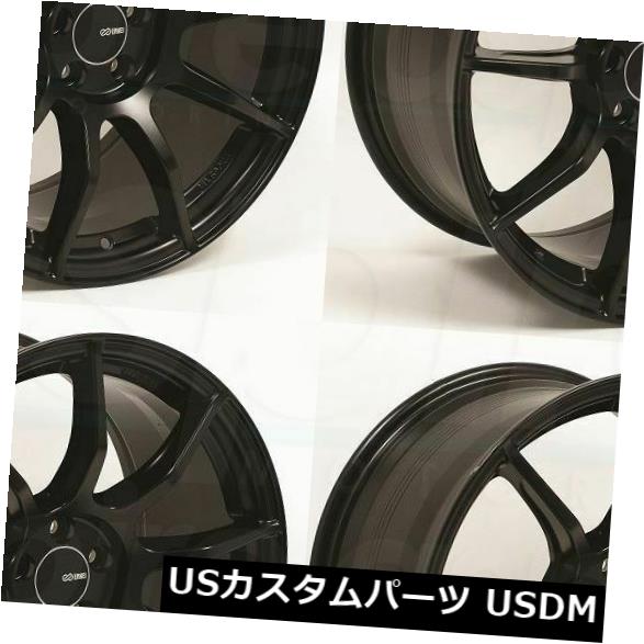 海外輸入ホイール 4-新しい18インチEnkei TS9ホイール18x8 5x112 45ブラックペイントリム 4-New 18\