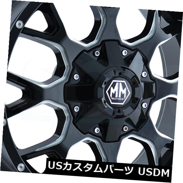 海外輸入ホイール 4-新しい18 "Mayhem Warrior Wheels 18x9 5x114.3 / 5x5 -12 Black Milled Rims 4-New 18" Mayhem Warrior Wheels 18x9 5x114.3/5x5 -12 Black Milled Rims 【並行輸入品】|カスタムパーツ WORLD倉庫