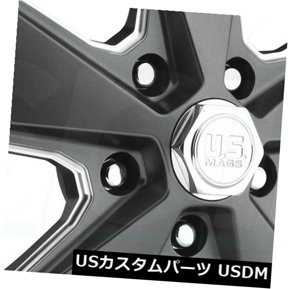 海外輸入ホイール 4-新しい18インチUS MagsロードスターU120ホイール18x8 5x4.5 1 GunMetalリム 4-New 18\