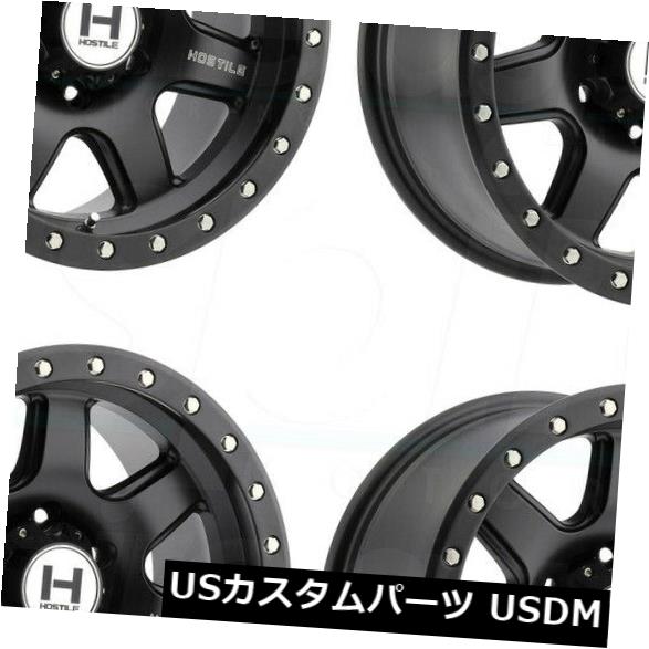 海外輸入ホイール 4-新しい17 "敵対的なH112 Podiumホイール17x9 6x135 0フルブラックリム 4-New 17" Hostile H112 Podium Wheels 17x9 6x135 0 Full Black Rims 【並行輸入品】|カスタムパーツ WORLD倉庫