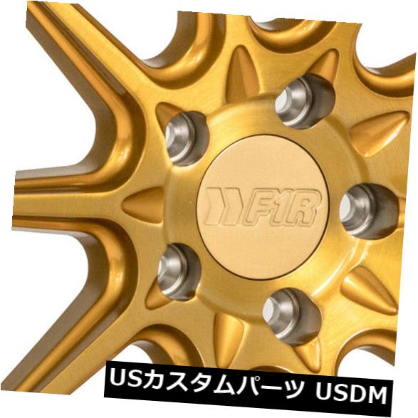 海外輸入ホイール 4-新しい18インチF1R F101ホイール18x8.5 5x114.3 38ブラッシュドゴールドリム 4-New 18\