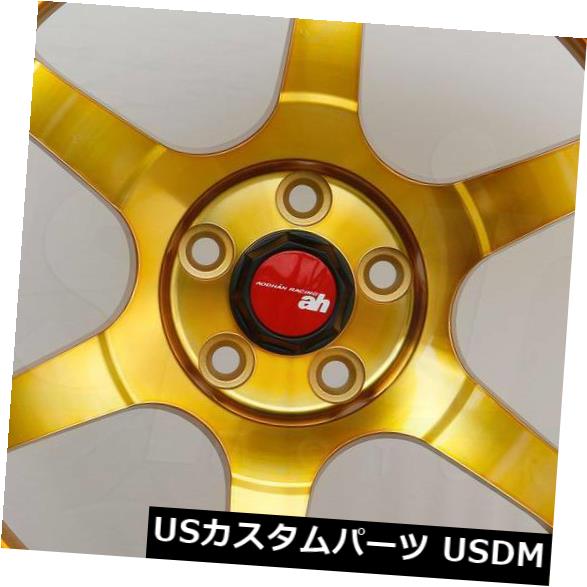 海外輸入ホイール 4-新しい18インチAodhan AH08 AH8ホイール18x9.5 5x100 30ゴールドリム 4-New 18" Aodhan AH08 AH8 Wheels 18x9.5 5x100 30 Gold Rims 【並行輸入品】｜カスタムパーツ WORLD倉庫