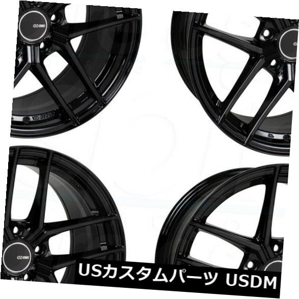 海外輸入ホイール 4-新しい18インチEnkei TY5ホイール18x8 5x112 45グロスブラックリム 4-New 18\