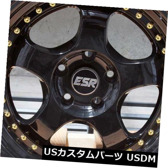 海外輸入ホイール 4-新しい18インチESR SR06 SR6ホイール18x9.5 / 18x10.5 5x114.3 35/22グロスブラックスタッガード 4-New 18\