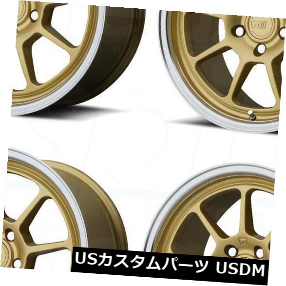 海外輸入ホイール 4-新しい18インチMotegi MR135ホイール18x8.5 / 18x9.5 5x112 25/25ゴールドスタッガードリム 4-New 18\