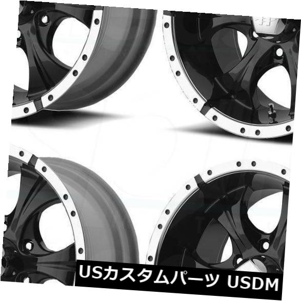 海外輸入ホイール 4-新しい18インチHelo HE791 Maxxホイール18x9 6x5.5 / 6x139.7 18 6HグロスブラックマシンRi 4-New 18\