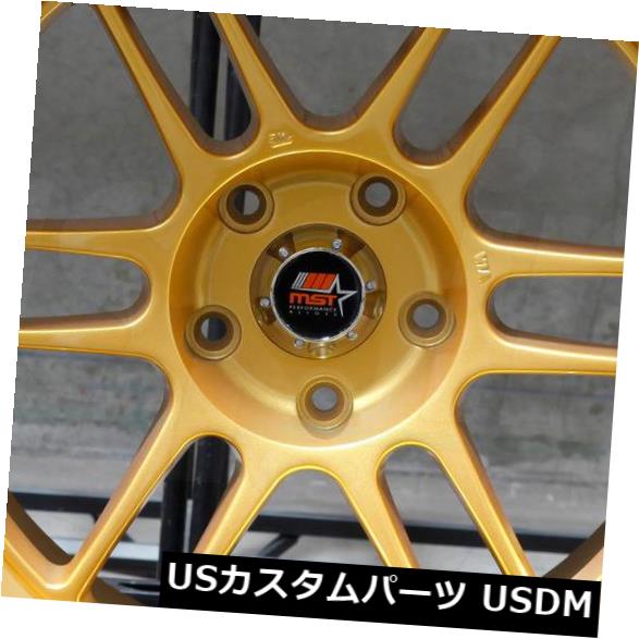 海外輸入ホイール 4-新しい18インチMST鈴鹿ホイール18x9.5 / 18x11 5x114.3 12/10ゴールドスタッガードリム 4-New 18\