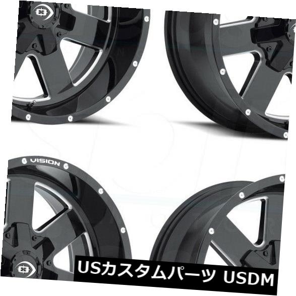 海外輸入ホイール 4-新しい18インチVision 411アークホイール18x9 6x5.5 / 6x139.7 12ブラックミルドリム 4-New 18\