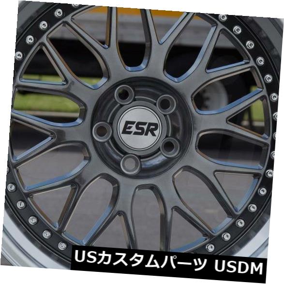 海外輸入ホイール 4-新しい18インチESR SR01 SR1ホイール18x8.5 / 18x10.5 5x120 30/22ガンメタルスタッガードリム 4-New 18\