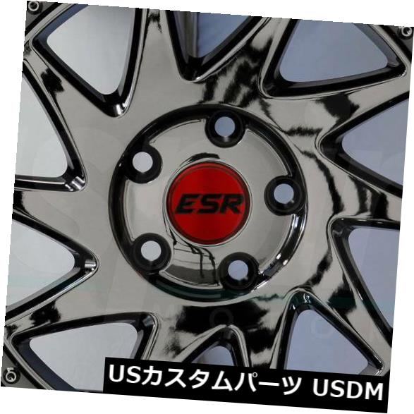 海外輸入ホイール 4-新しい18インチESR SR09 SR9ホイール18x9.5 5x114.3 22ブラッククロムリム 4-New 18\